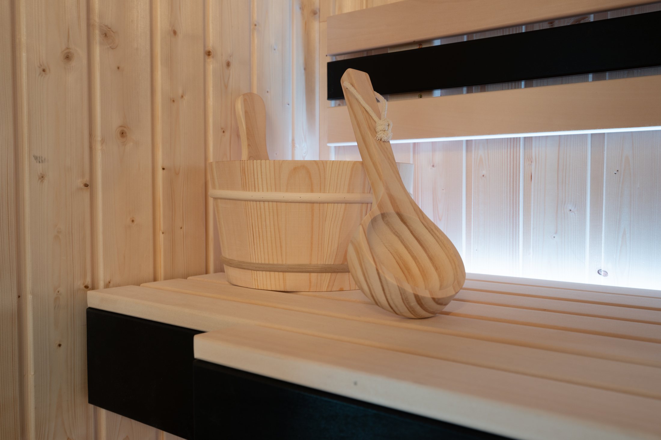 Art Junior Wellness con dettaglio della sauna.